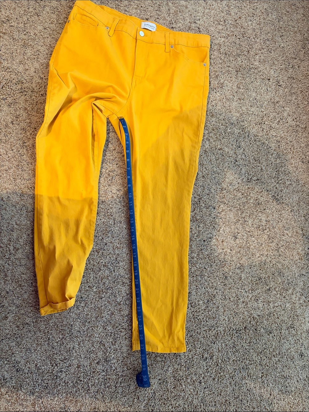 crown & ivy Bright Yellow Skinny Pants